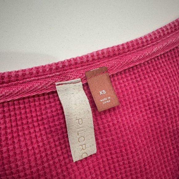 Anthropologie Pilcro Notched Waffle Thermal Long Sleeve Top Spring Vacation - Picture 6 of 6